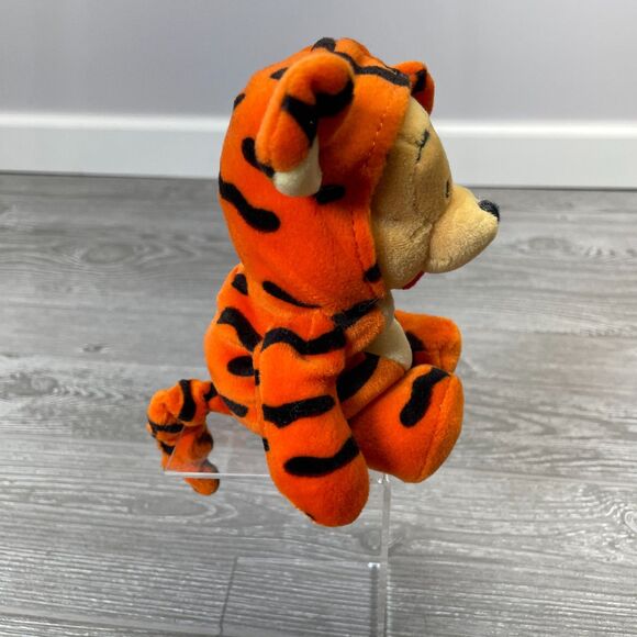 Vintage 1999 Winnie the Pooh Dress Up Tigger Beanbag Plush Tiger Orange Stripes - Picture 4 of 7